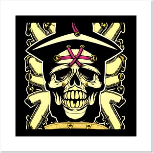 pirate skull artwork Posters and Art